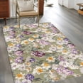 thumbnail image 2 of Dark Sage Green Botanical Area Rugs 3'x5', Small Throw Rugs for Living Room Bedroom, Spring Floral Summer Botanical Retro Indoor Outdoor Rug Non-Slip Low Pile Carpet Runner Reversible Floor Mats, 2 of 8