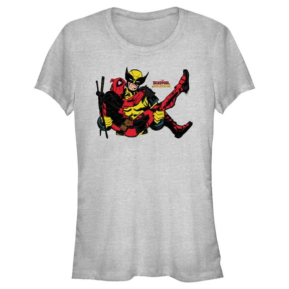 Junior's Marvel: Deadpool & Wolverine Couple Pose Graphic T-Shirt