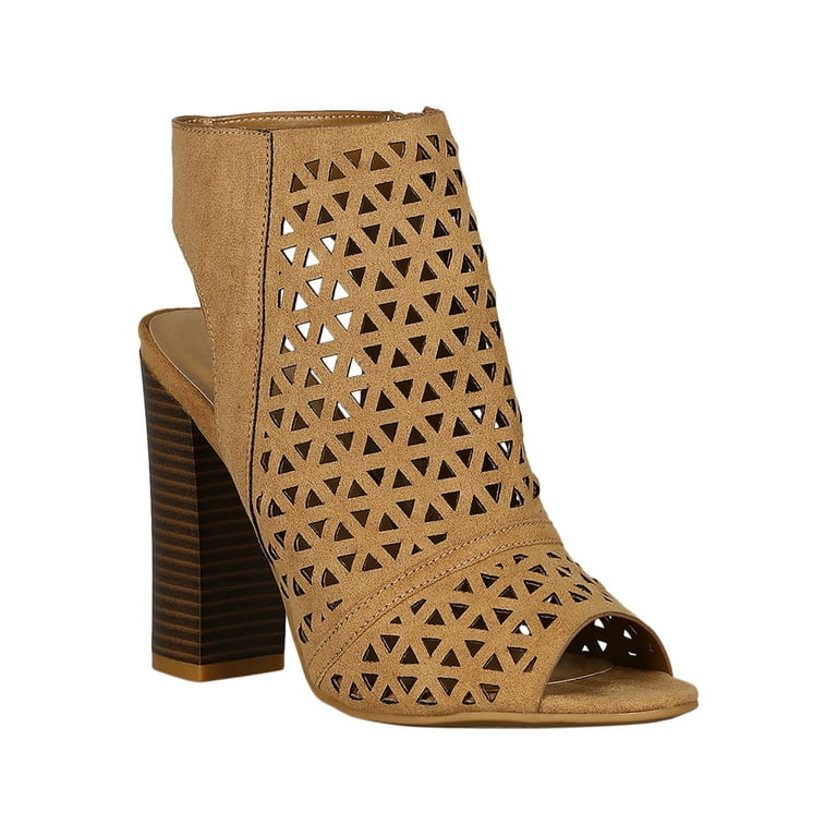 Caged peep toe booties discount