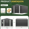 thumbnail image 5 of NETAJE 10x9 FT Outdoor Storage Shed, Garden Shed with Updated Frame Structure and Lockable Doors, Metal Tool Sheds for Backyard Garden Patio Lawn, 5 of 9