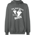 thumbnail image 2 of OXI Hoodie Sweatshirt - I'm Just Here For The Boos, Basic Casual Hoodie for Men's and Women Fleece Hoodie Long Sleeve - Graphite Heather Small, 2 of 3