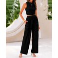 thumbnail image 4 of Conjunto de dos piezas BTFBM con top corto sin mangas y pantalón ancho negro talla M, 4 of 7