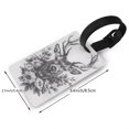 thumbnail image 2 of Kdxio Monochrome Deer Floral Luggage Tags Privacy Cover ID Label Suitcase Tags Identifiers For School Bags,Suitcases, 2 of 7