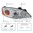 thumbnail image 3 of Spec-D Tuning Chrome Projector Headlights W/LED Compatible with 2005-2010 Pontiac G6, Left + Right Pair Headlamps Assembly, 3 of 7