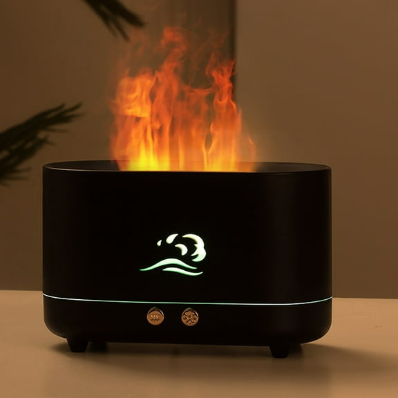 AZXY 225ml Ultrasonic Humidifiers for Bedroom,Cool Mist Humidifiers for Home Large Room,Small Flame Fireplace Humidifier Diffuser Quiet,Aromatherapy Oil Diffuser Humidifier for Car Desk