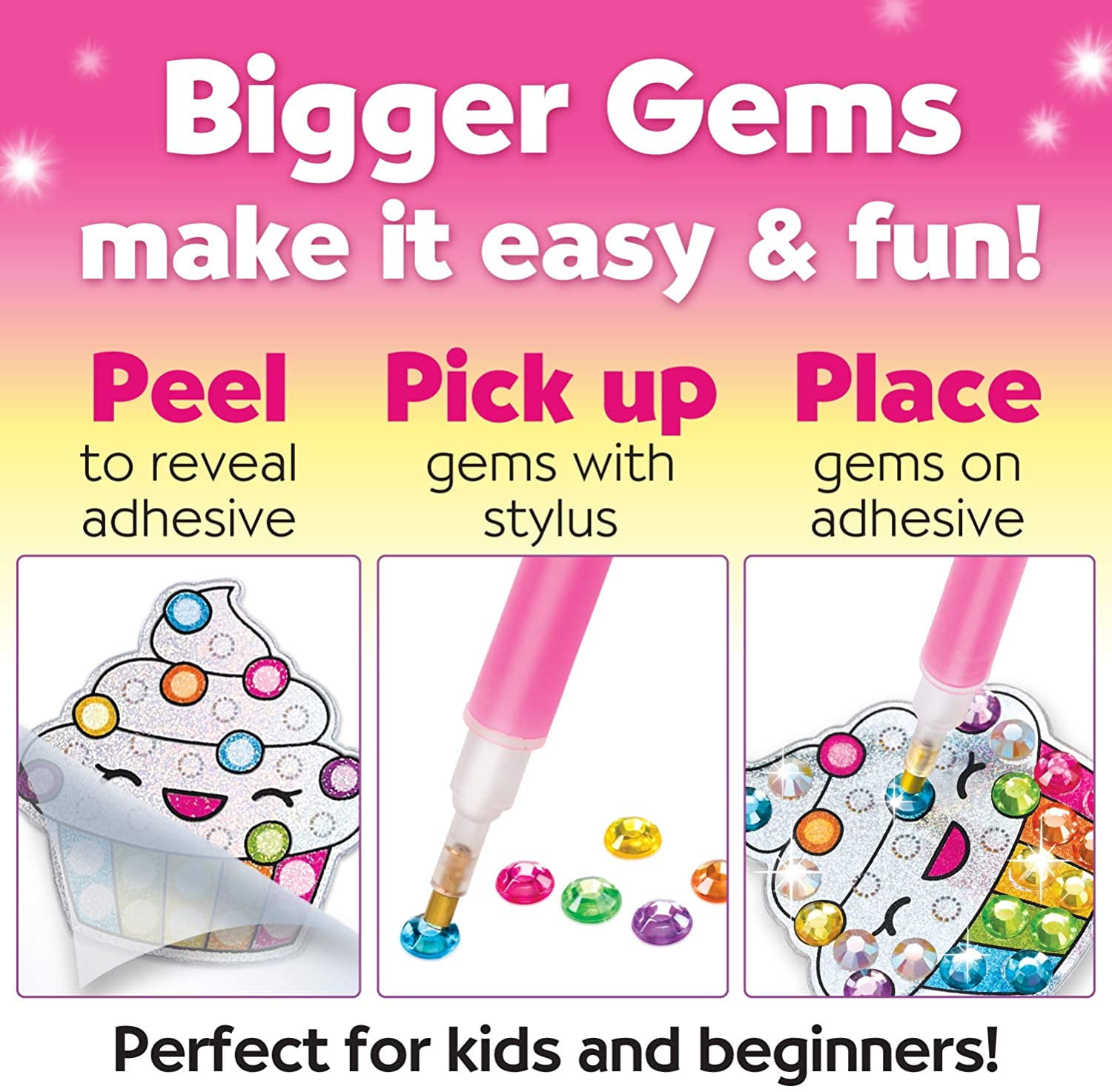 SJENERT Children Big Gem Diamond Painting Kit Create Your Own