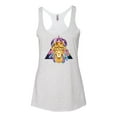 thumbnail image 2 of Wild Bobby, Lion Throne King Crown Animal Lover Tri-Blend Racerback Tank Top, Heather White, Medium, 2 of 3
