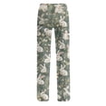 thumbnail image 5 of Wutalume Women's Casual Printed Pants, Loose Fit Easter Bunny Design Trousers for Spring Daily Wear, Soft Lightweight Material, Elastic Waist, Fun Festive Style,Army Green L, 5 of 6
