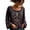 Black, variant on Women's Halloween Boho Bell Sleeve Blouse Floral Skeleton Ribcage Skull Print Gothic Crewneck Long Sleeve Top Spooky Season Fall Party Shirt Retro Horror Costume Casual Graphic Top