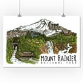 thumbnail image 3 of Mount Rainier National Park, Washington, Line Drawing, Waterfalls (16x24 Giclee Gallery Art Print, Vivid Textured Wall Decor), 3 of 3