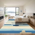thumbnail image 3 of ODIKA 3'x5' Machine Washable Non-Slip Area Rug, Geometric Navy Blue High Traffic Rug with Pad, Blue, 1038565, 3 of 8