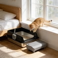 thumbnail image 6 of Stainless Steel Cat Litter Box with High Sides and Step Platform for Small Cats, Nonstick Easy Clean Resistant Pan with Matching Litter Scoop, 6 of 6