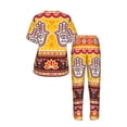 thumbnail image 4 of Women's 2 Piece Loungewear Pajama Set Short Sleeve Tee Top and Pants Set, Pakistani Indian Evil Eye Hamsa Hand, 4 of 6