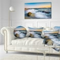 thumbnail image 3 of Designart White Waves Crashing on Rocks - Seascape Throw Pillow - 12x20, 3 of 5