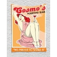 thumbnail image 1 of Pin up Girl Tapestry, Martini Cocktail Holding Woman We Prefer to Shake It Message, Wall Hanging for Bedroom Living Room Dorm Decor, 40W X 60L Inches, Rose Pale Orange and Scarlet, by Ambesonne, 1 of 2