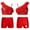 Red, variant on TiaoBug Kids Girls 2 Piece Gymnastics Dance Leotards Outfits Ruffle Sequin Crop Top with Shorts Set for Stage Performance White 14