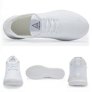 Men's Walking Shoes Ultra Lightweight Breathable Running Shoes Non Slip Athletic Fashion Sneakers White Size 7