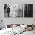 thumbnail image 3 of ONETECH Black Abstract Wall Art Decor Grunge Room Decor Art Grey Canvas Wall Decoration12''x16''X3 Panels Black And White Artwork for Bedroom Home Office Dining Room Decoration, 3 of 4