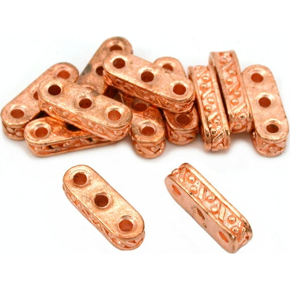 Triple Strand Bali Beads Copper Plated 5mm Approx 12