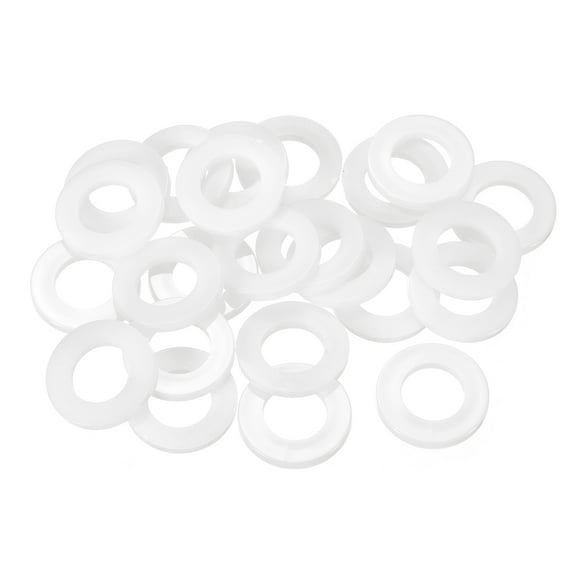 25Pcs M18 Nylon Flat Washers Plastic Washer 18mm ID 32mm OD 3mm Thick, White