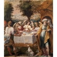 thumbnail image 2 of Avanzino Nucci 20x23 Gold Ornate Framed and Double Matted Museum Art Print Titled - Abraham and the Three Angels, 2 of 4