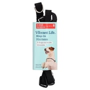 Vibrant Life Nylon Adjustable Step-In Dog Harness, Black, S