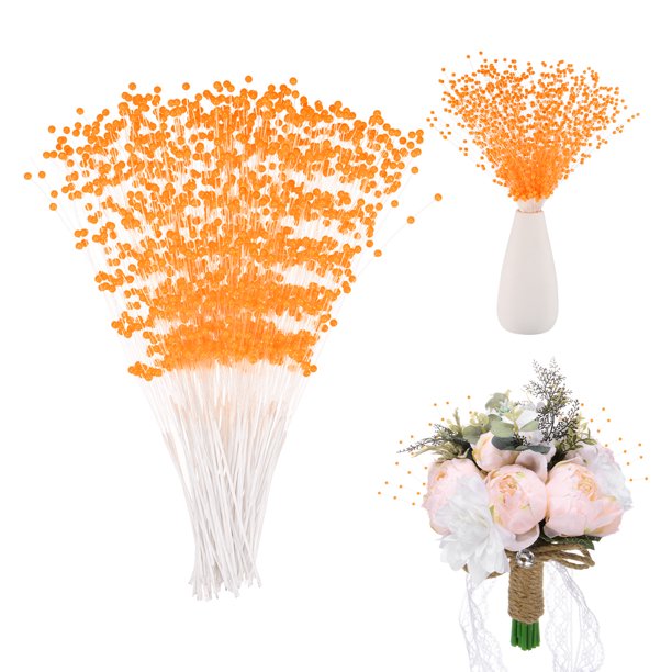 Uxcell 100-Pack Varita de Perlas de 9 Pulgadas 4mm para Manualidades de Bricolaje Mandarina