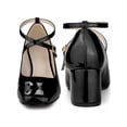 thumbnail image 5 of BLISSFUL STEP Square Toe Crisscross Strap Block Heel Pumps for Women, 5 of 5