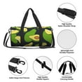 thumbnail image 6 of Haiem Fresh Avocado Pattern Gym Bag for Women Men, Waterproof Travel Duffel Bags, Personal Item Travel Bag Weekender Bag with Shoes Compartment & Wet Pocket, 6 of 8
