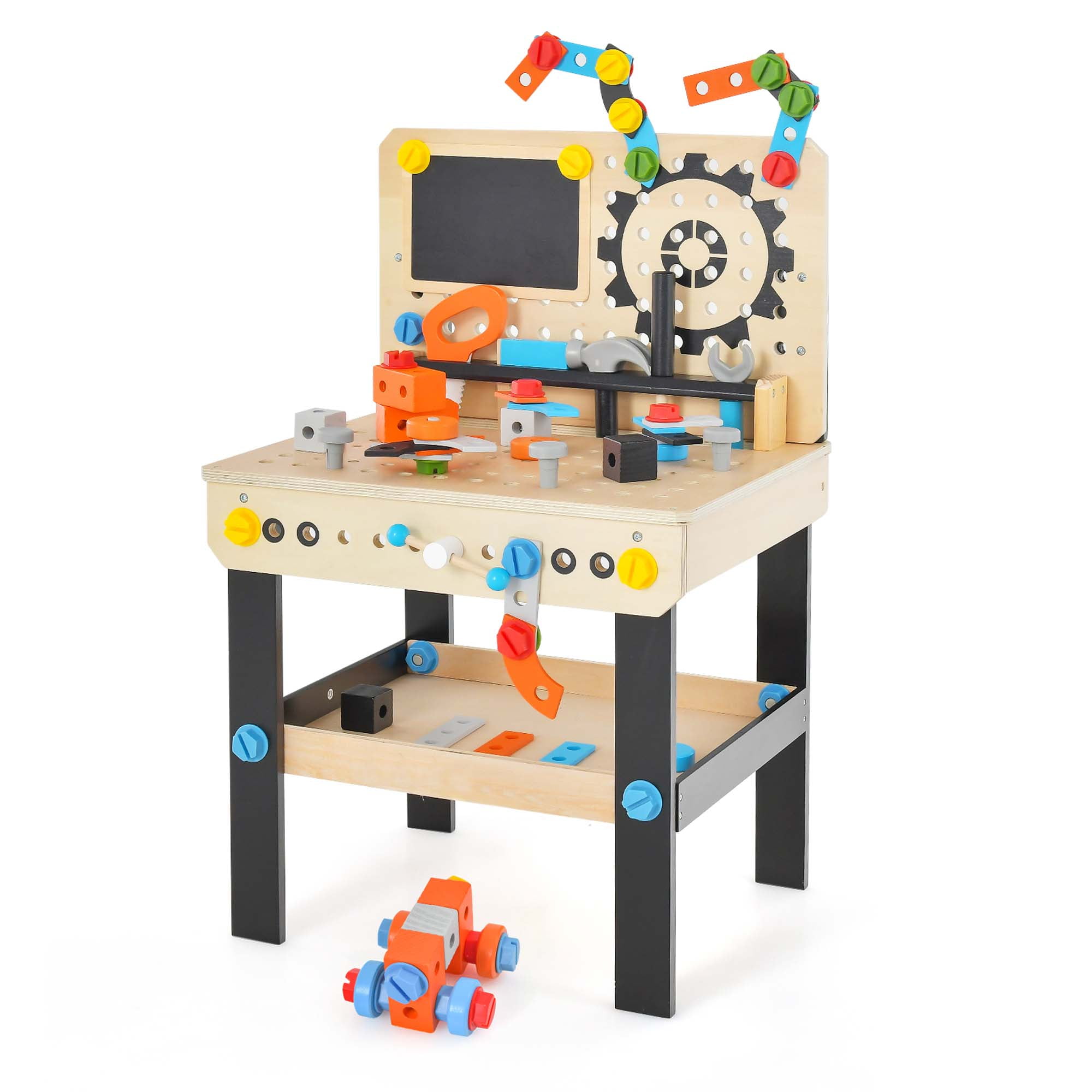 Costway Kids Tool Bench, Pretend Play Workbench with Tools Set
