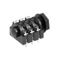 thumbnail image 3 of Conector hembra estéreo de auriculares Audio Video negro de Montaje en PCB de 6,35 mm 6 pin 5uds, 3 of 3