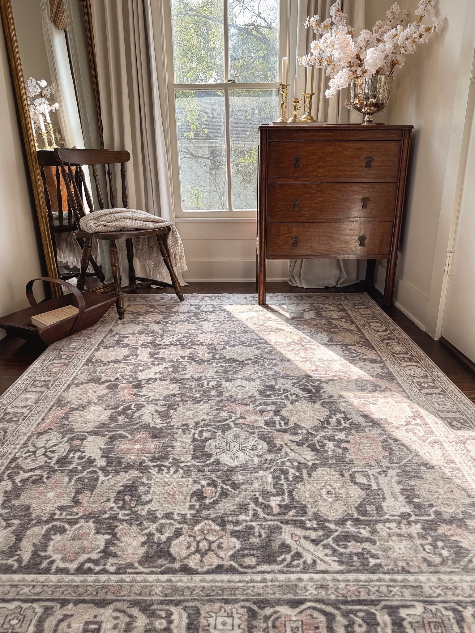 My Texas House Washable Lennon Brown 2'6" x 7' Washable Runner Rug
