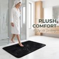 thumbnail image 5 of REGALWOVEN Shaggy Bathroom Rugs, Non-Slip Absorbent Bath Mat, Ultra Soft Microfiber Plush Shower Carpet for Machine Washable Black 24" x 16", 5 of 6