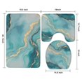 thumbnail image 3 of Blue Gold Marble Pattern Bathroom Rugs Sets 3 Piece,Toilet Cover Set,Absorbent Non Slip Bathroom Mats Sets with U-Shaped Contour Rug Toilet Rug Set, 3 of 5