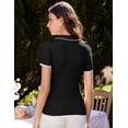 thumbnail image 4 of Jersey tipo polo GRACE KARIN para mujer de verano de manga corta, color negro, 4 of 7