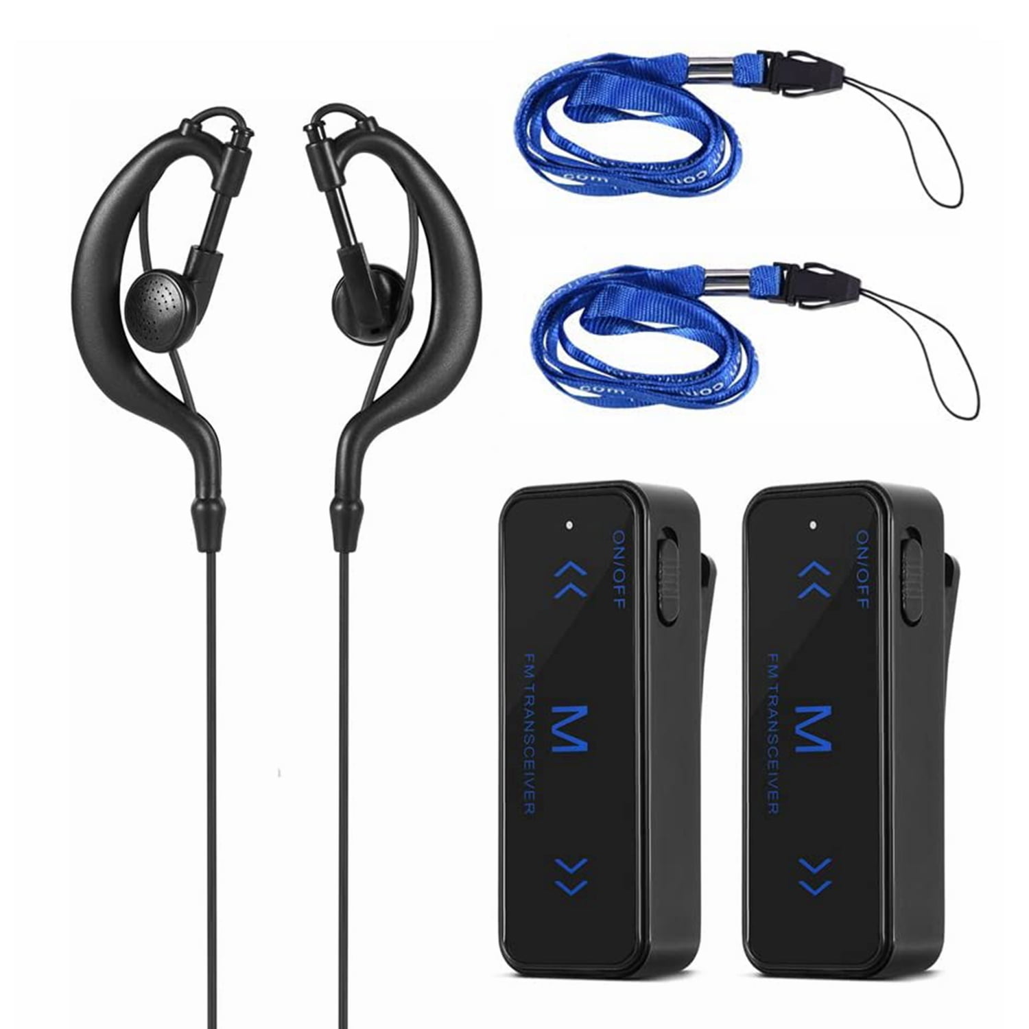 2 Pcs Mini Rechargeable Walkie Talkie Transceiver & Earpiece Headset