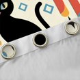 thumbnail image 4 of Manfei Mid Century Black Cat Blackout Curtains, Boho Rectangle Window Curtains Pack of 2 (38x45 Each), Cream Red Blue, 4 of 6