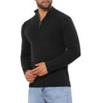 thumbnail image 4 of SUÉTER DE PULLOVER DE CUELLO ALTO PARA HOMBRE INSPIRE CHIC, CON CREMALLERA DE CUARTO, TEJIDO, TALLA L, NEGRO, 4 of 6