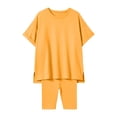thumbnail image 3 of REDARER Girls Oversized Side Slit Tee & Biker Shorts 2-Piece Casual Summer Outfit,9-10 Years, 3 of 3