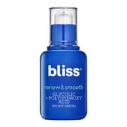 Bliss Renew & Smooth Night Glycolic Acid Facial Serum, Glycolic + Polyhydroxy Acid Night Serum, 1.0 fl oz