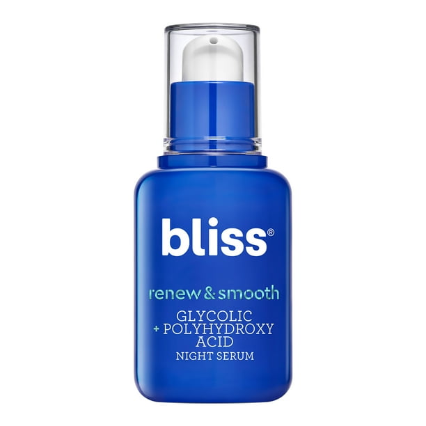Bliss Renew & Smooth Night Glycolic Acid Facial Serum, Glycolic