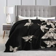 thumbnail image 4 of Kll Fleece Blanket Plush Throw Blanket Japanese White Crane,Soft Fuzzy Cozy Flannel Blanket For Couch Sofa Bed.(80"X60"), 4 of 9