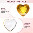 thumbnail image 2 of Paquete de 50 Strass en Forma de Corazón, Pegatinas de Strass de Corazón de Acrílico de 18mm para Manualidades/Pintura/Joyería, Gemas Plásticas de Respaldo Plano [Dorado], 2 of 6