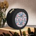thumbnail image 6 of Yiaed Flamingo And Zebra Print Travel Jewelry Case Bridesmaid Gift Boxes Jewelry Travel Organizer Small Round Jewelry Box Mini Storage-Black, 6 of 7