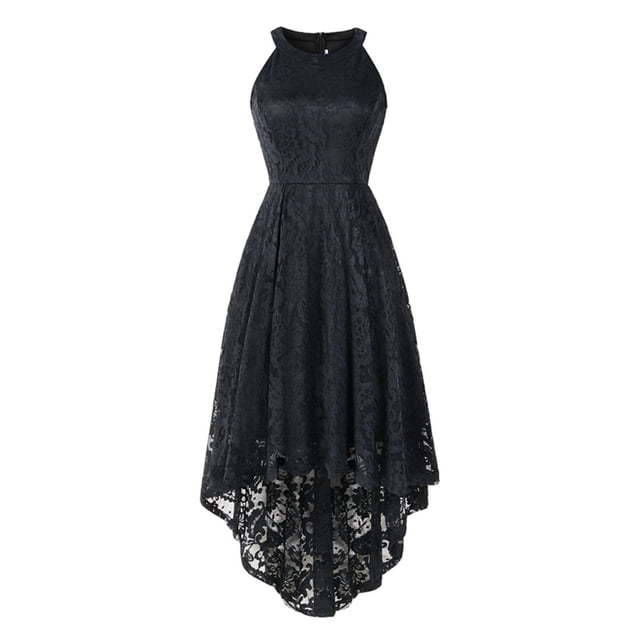 Bigersell Tank Robe Débardeur pour Femmes Mode Femmes Col Rond Uni Vintage Élégante Midi Soirée Fermeture Éclair Sans Manches Robe Coupe Régulière et Évasée Style 14395, Robes Maxi Femme Noir m