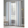 thumbnail image 5 of Light Blue Grey Stripe Semi Sheer Curtains 84 Inch Length 2 Panels Set, Modern Farmhouse Vertical Striped Sheer Kitchen Curtain Privacy Voile Window Curtain for Living Room Bedroom Rod Pocket Drapes, 5 of 7