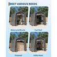 thumbnail image 4 of Mescukay 6 x 6 ft Portable Outdoor Storage Shed with Roll-Up Door & Vent, Heavy-Duty Shelter Waterproof PE Tarp, UV-Resistant Carport for Motorcycle, Firewood, Tools, 4 of 8
