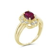 thumbnail image 4 of JewelersClub Ruby Ring Birthstone Jewelry – 2.00 Carat Ruby 14K Gold Plated Silver Ring Jewelry with White Diamond Accent – Gemstone Rings with Hypoallergenic 14K Gold Plated Silver Band, 4 of 4