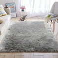 thumbnail image 2 of Homore Modern Soft Faux Bedroom Carpet, Outdoor Rugs, 3' x 5' , Gray, 2 of 8