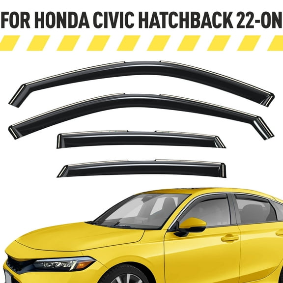 AEROGUYS Extra Durable Window Deflectors In-Channel Window Visors Rain Guards Fit for Honda Civic 2022-2026 Hatchback, Sun Visors, Wind Vent Visors, vent shades, Car Accessories - 4 pcs. AG0766